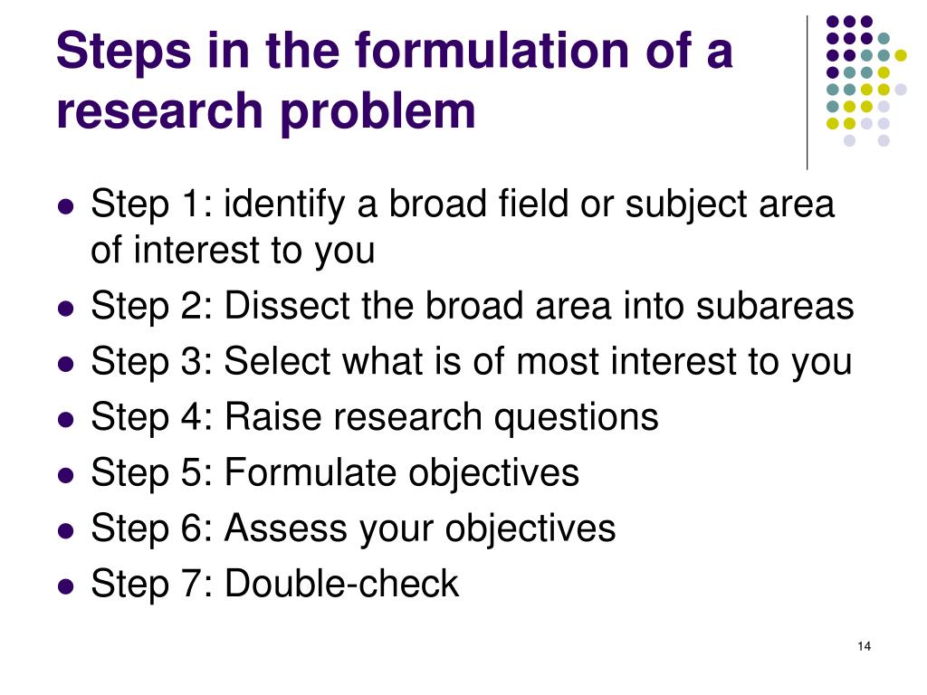 formulation of research problem slideshare