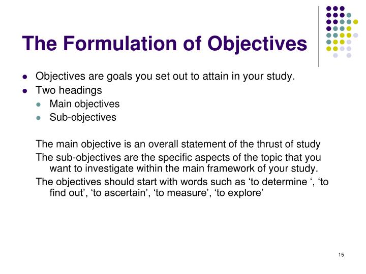 research problem and objectives ppt