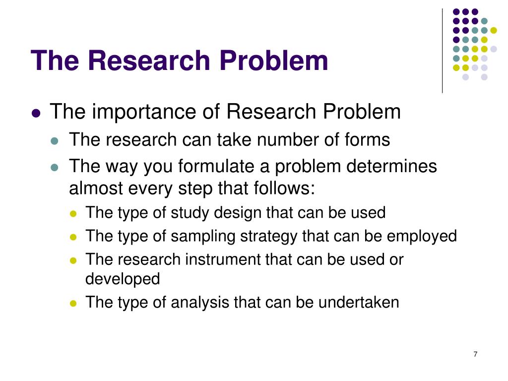 importance of defining the research problem