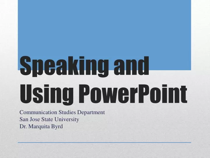 speaking and using powerpoint n.