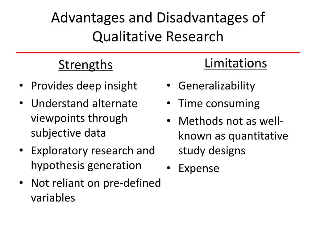 Advantages And Disadvantages Of Qualitative And Quantitative Research