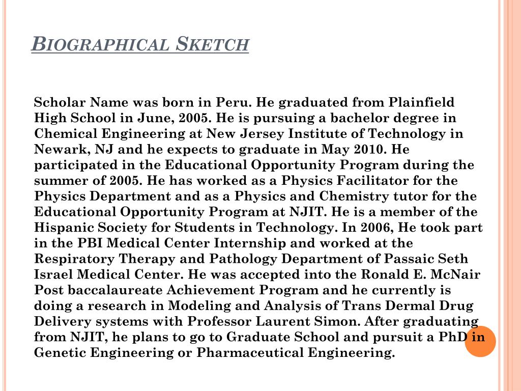 PPT Biographical Sketch PowerPoint Presentation Free Download ID 