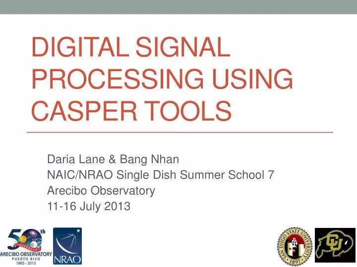 PPT Digital Signal Processing Using CASPER Tools PowerPoint Presentation ID2396089