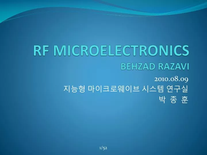 rf microelectronics behzad razavi n.