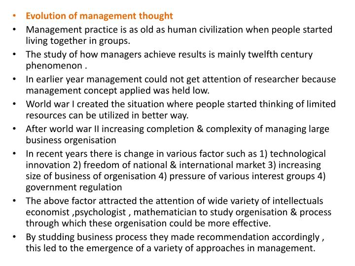 PPT - Evolution Of Management Thought PowerPoint Presentation - ID:2398925