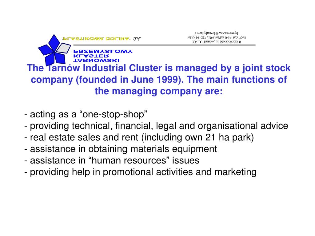 PPT Tarnów Industrial Cluster Plastics Valley S.A. PowerPoint