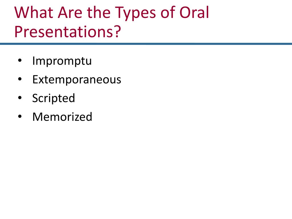 types of oral presentation wikipedia