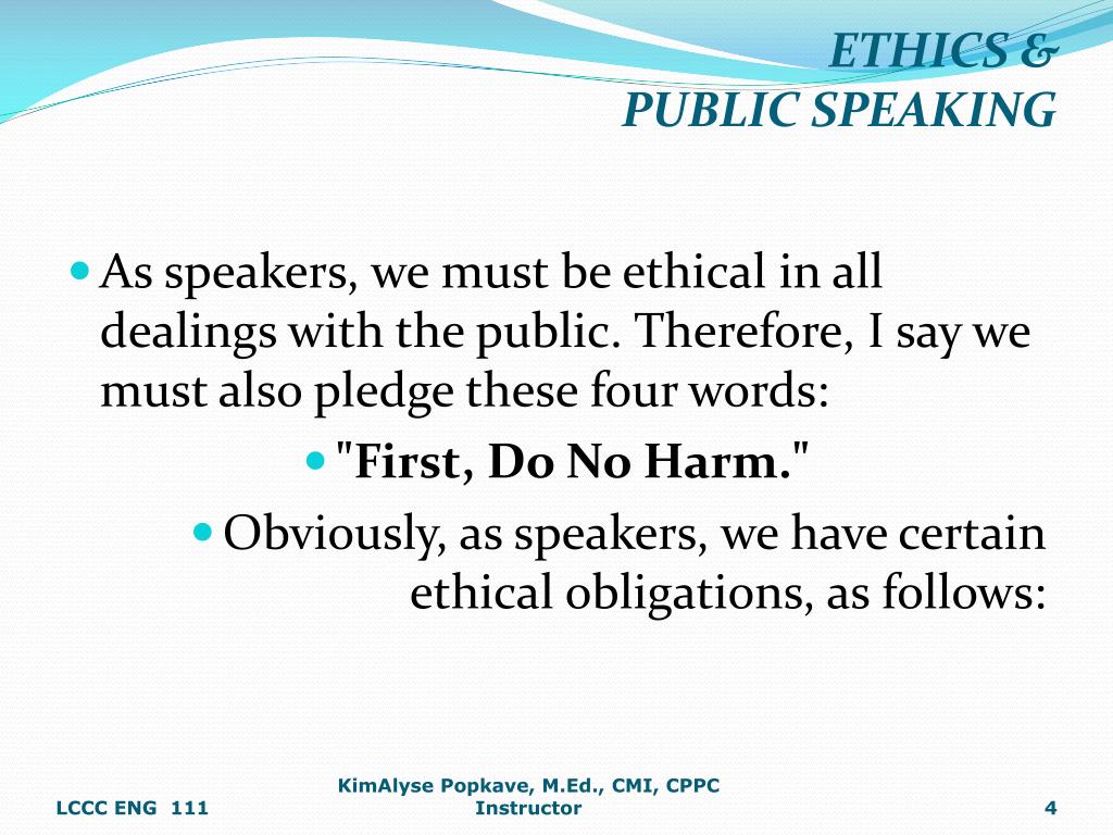 written speech ethics