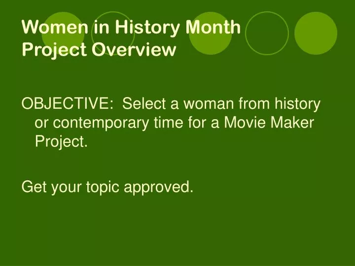 women in history month project overview n.