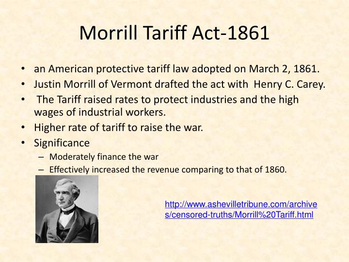 Image result for morrill tariff