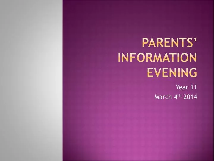 parents information evening n.