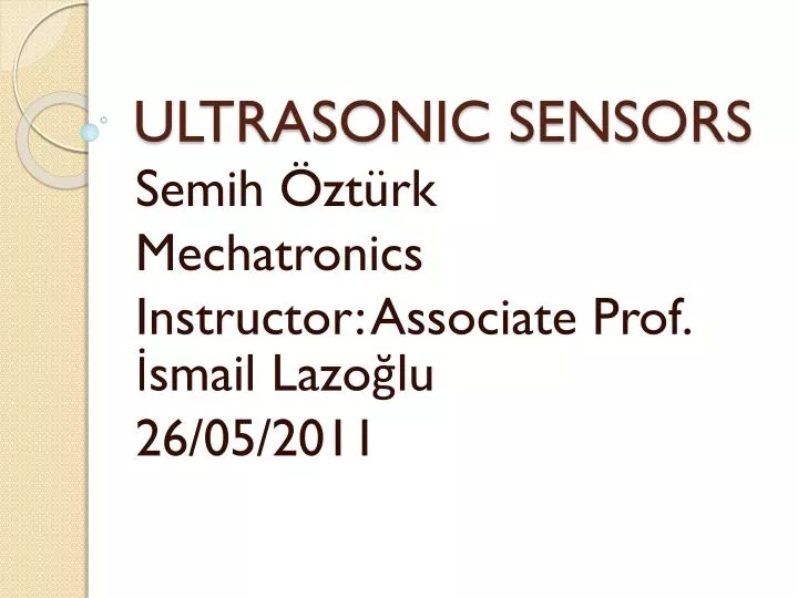 ultrasonic sensors n.