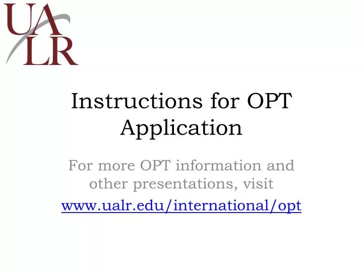 instructions for opt application n.