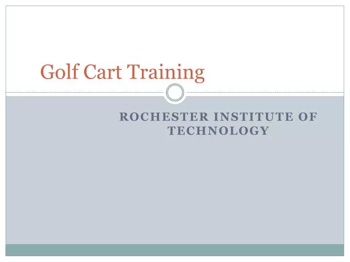 golf cart training n.