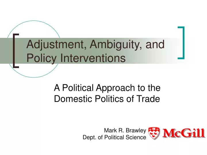 PPT Adjustment, Ambiguity, and Policy Interventions PowerPoint