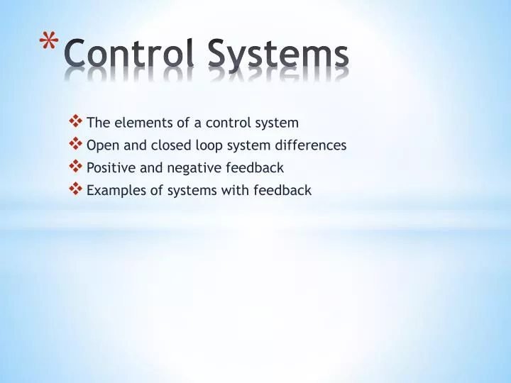 control systems n.