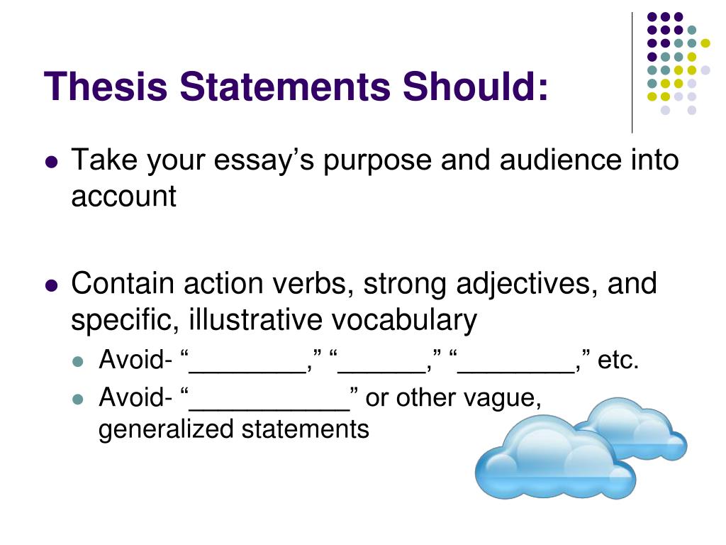 verb for thesis statement