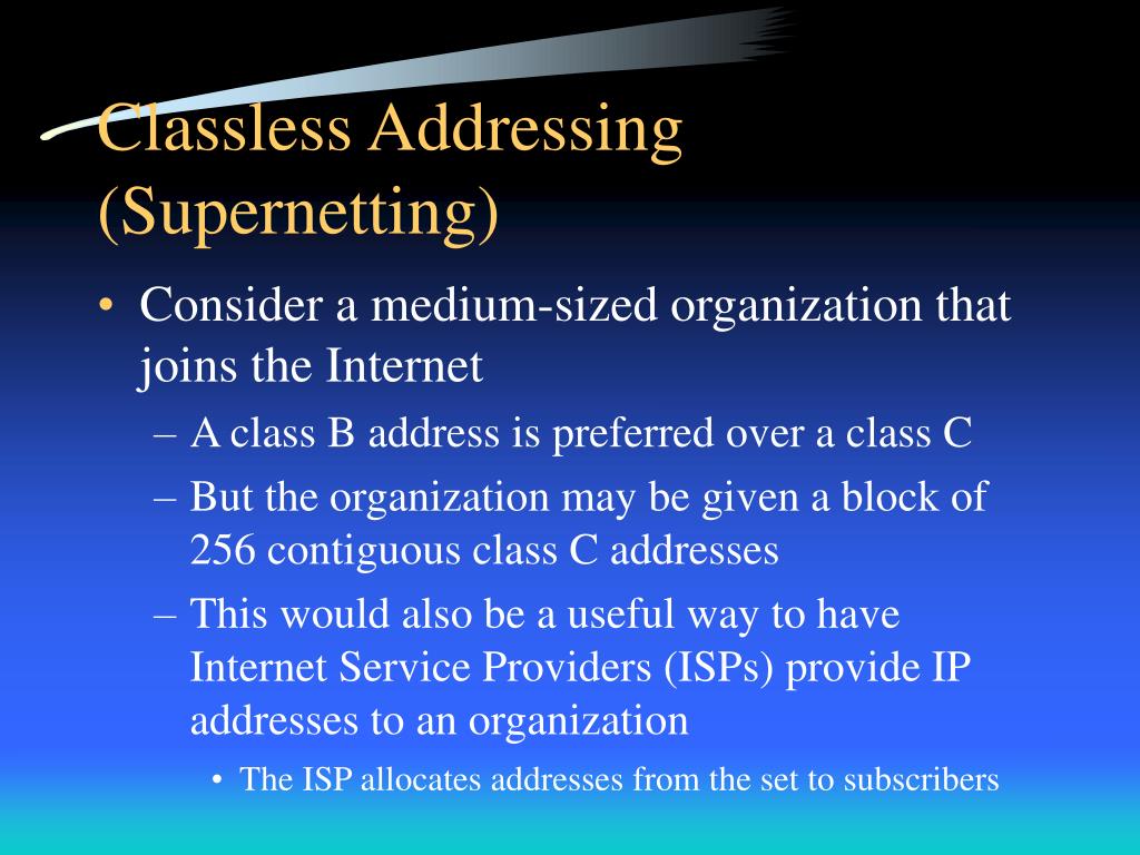 PPT - Classless And Subnet Address Extensions (CIDR) PowerPoint ...