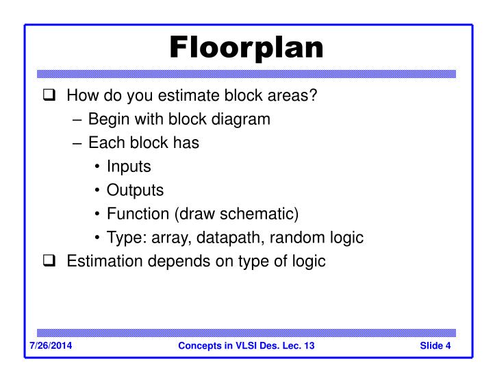 Ppt 332 479 Concepts In Vlsi Design Lecture 13 Sequential Circuits Floorplan