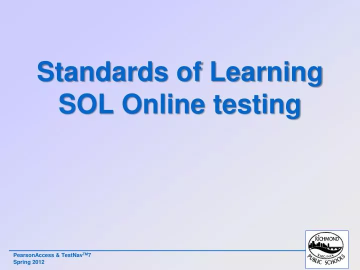 standards of learning sol online testing n.