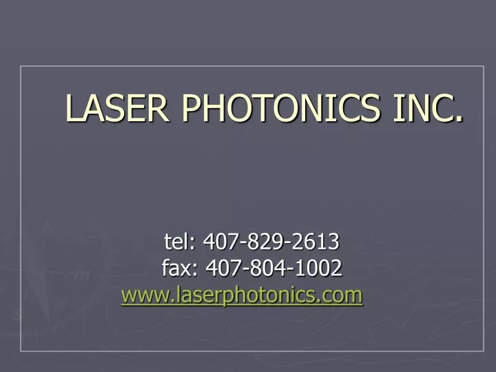 laser photonics inc n.