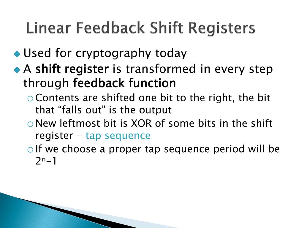 linear feedback shift register ppt linear feedback shift register ppt