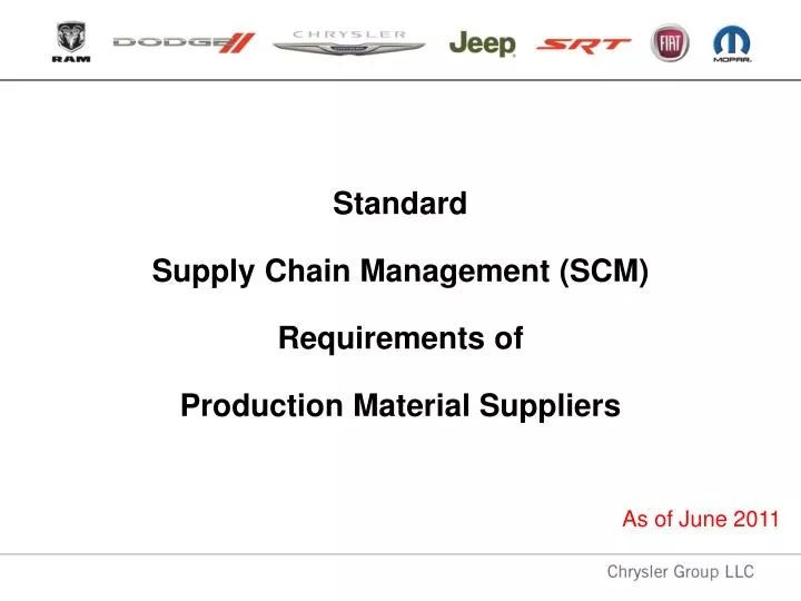 PPT Standard Supply Chain Management SCM Requirements Of Production 