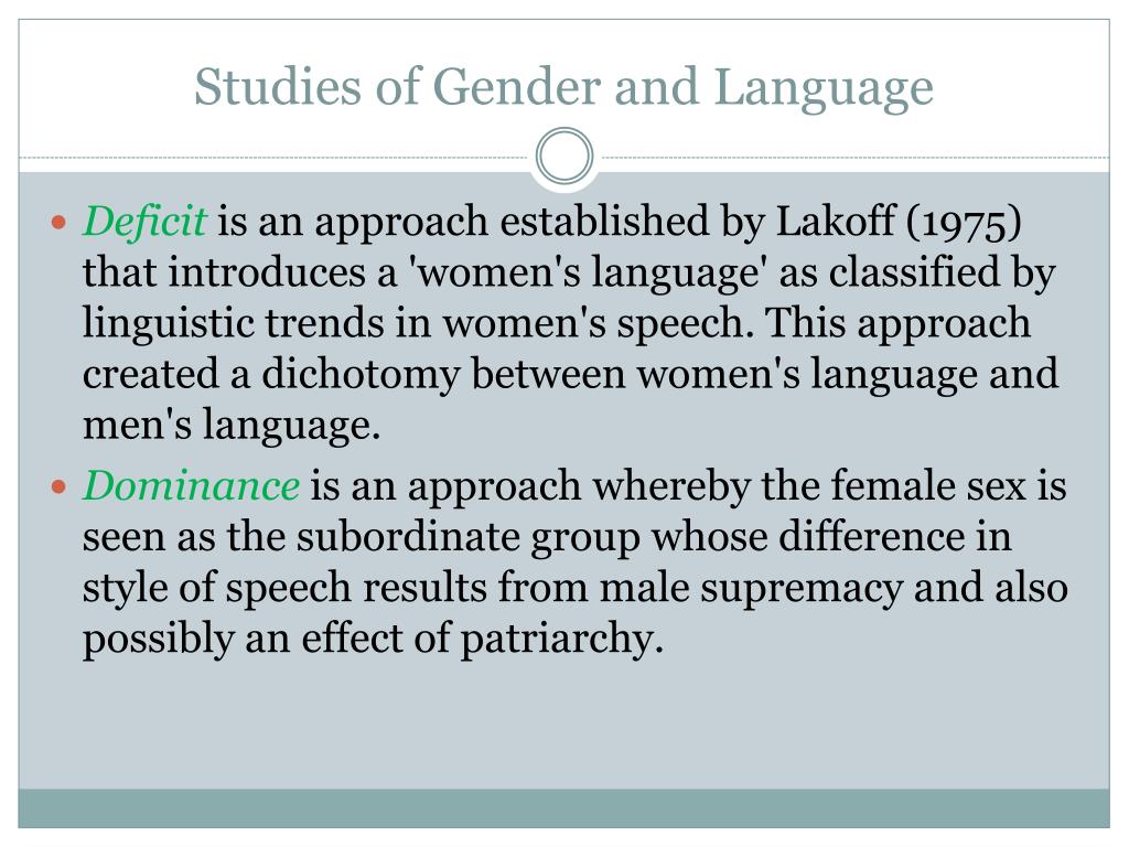 language and gender a brief literature review