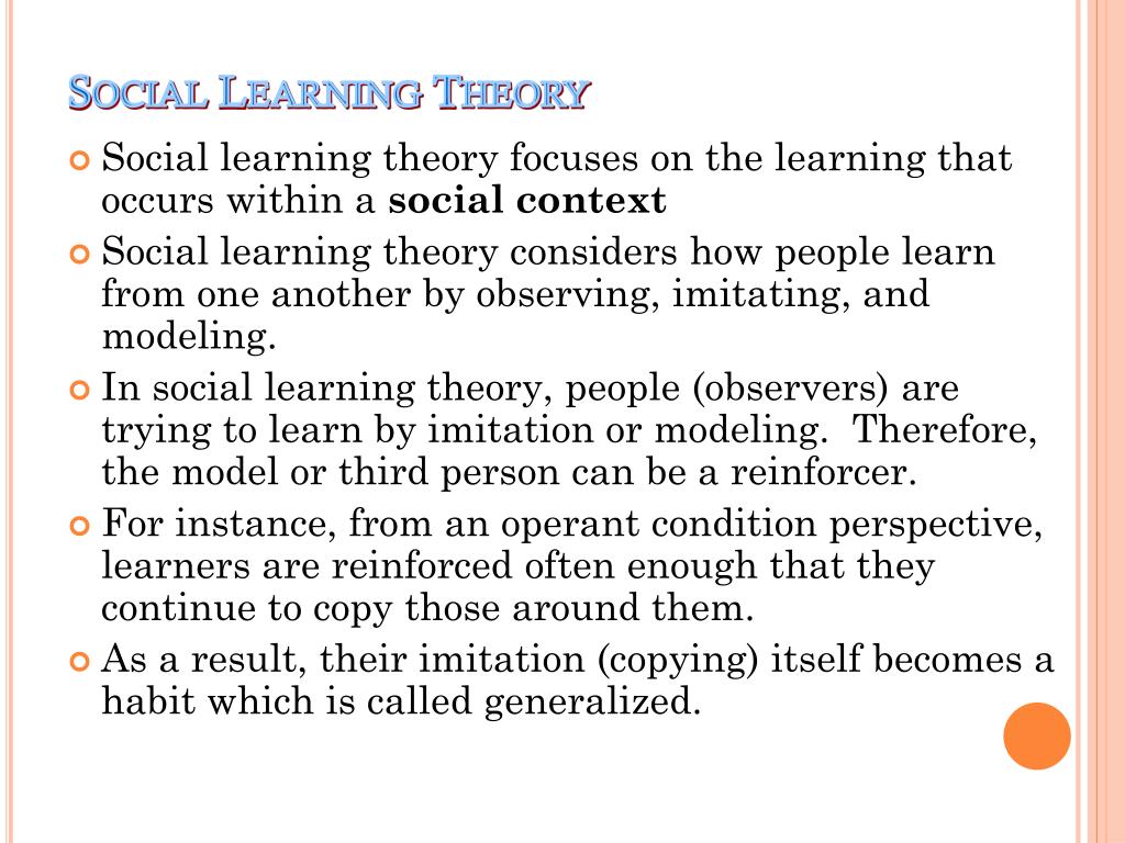 what is the main thesis of social learning theory