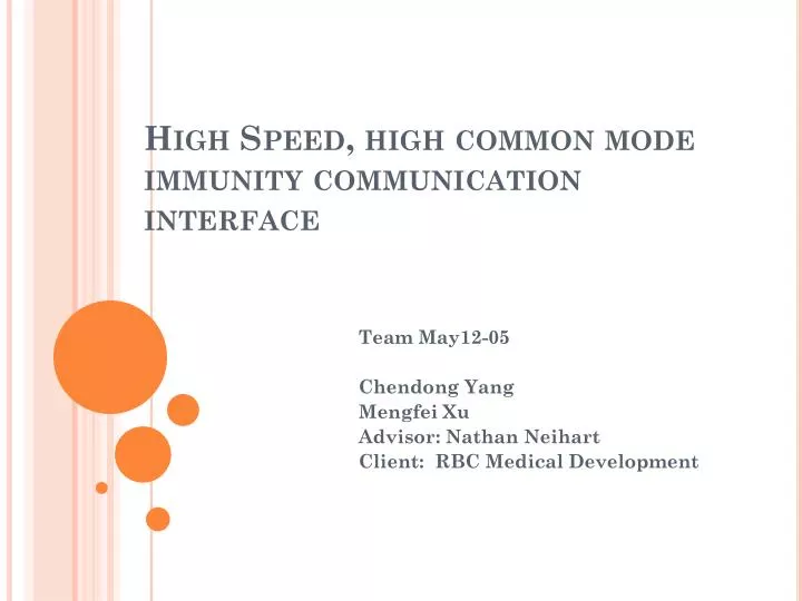 high speed high common mode immunity communication interface n.