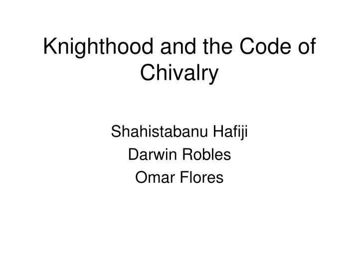 order of chivalry code