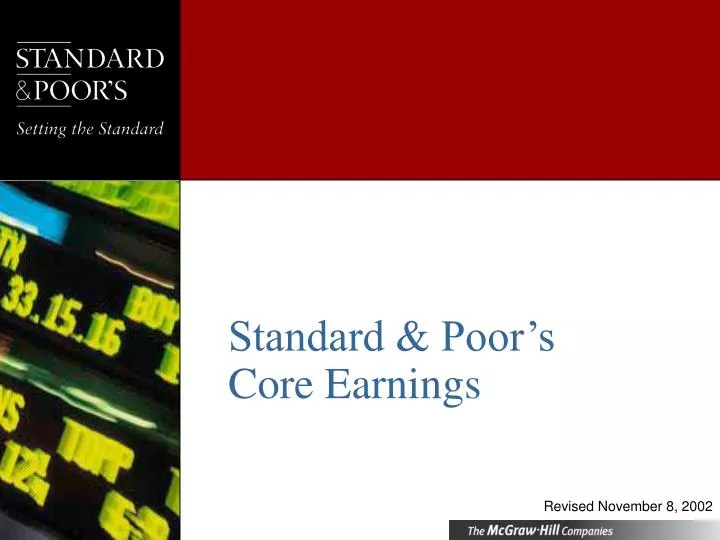 standard poor s core earnings n.