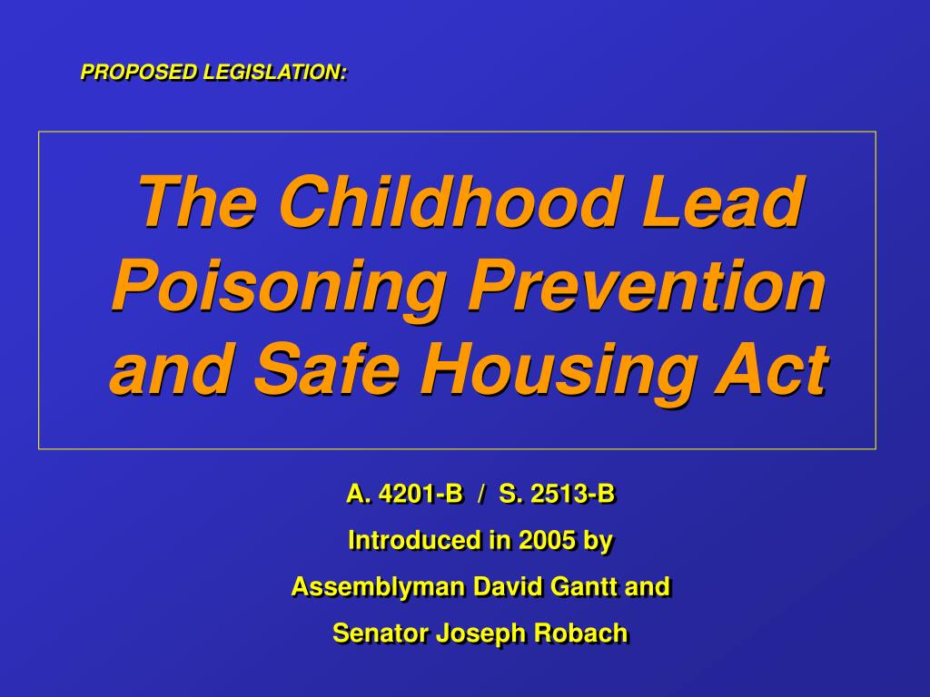 PPT LEAD POISONING IN NEW YORK STATE Issues and Opportunities March