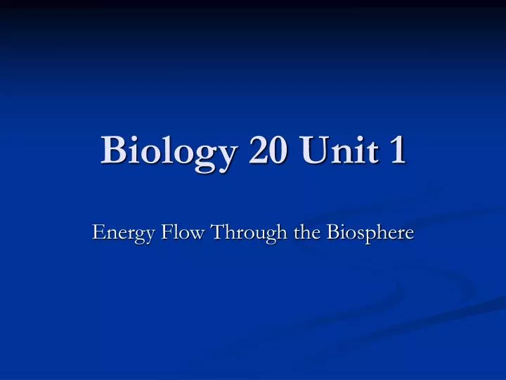biology 20 online