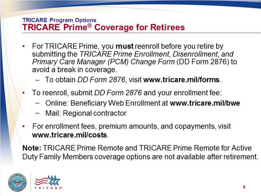 PPT TRICARE Your Military Health Plan Transitioning from Active Duty