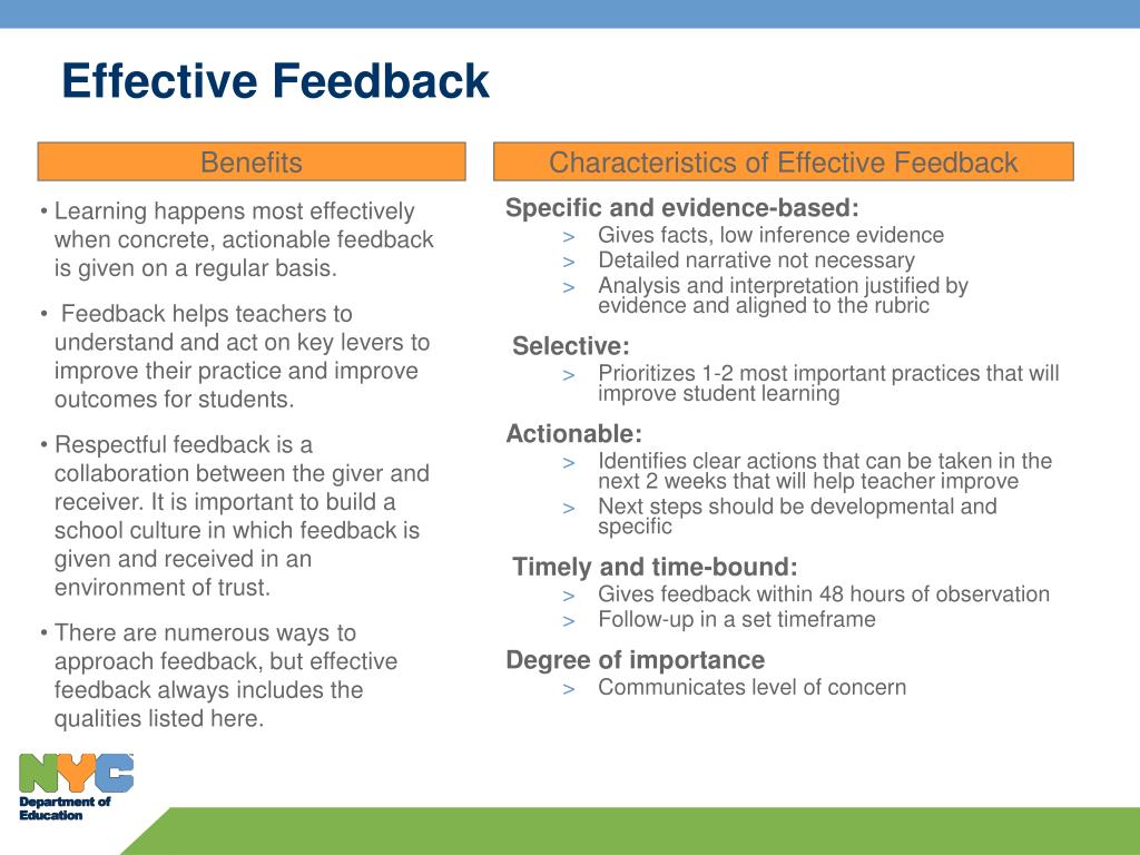 presentation feedback points