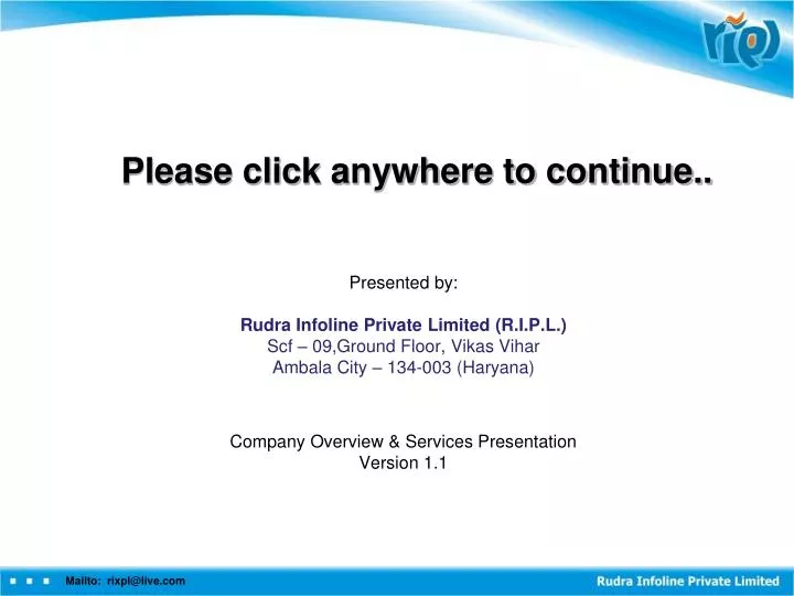 PPT - Please click anywhere to continue.. PowerPoint Presentation, free ...