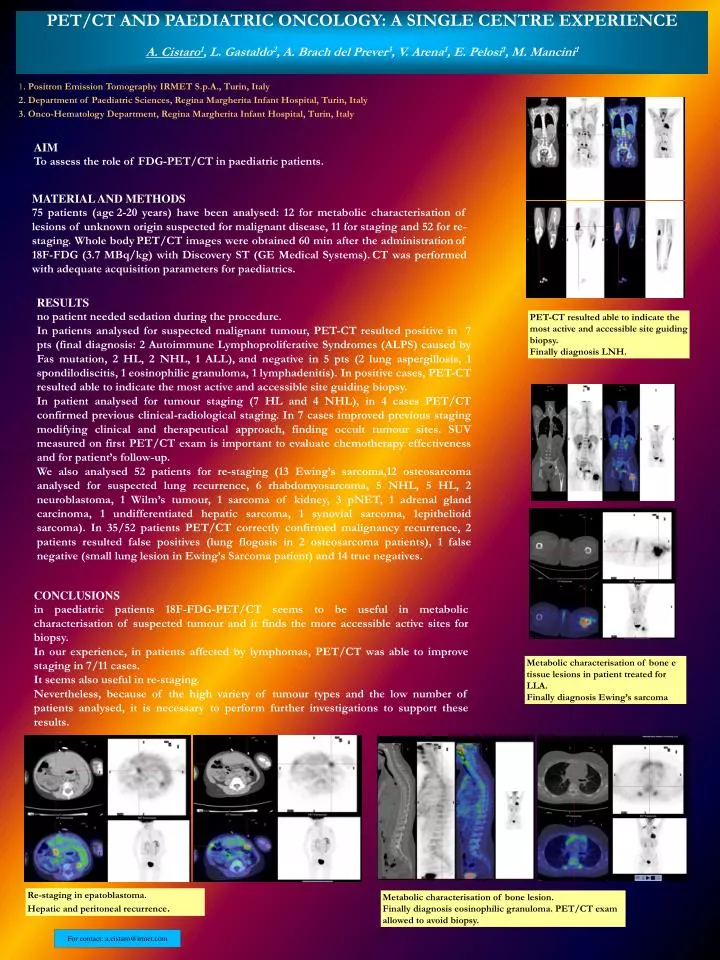 PPT - PET/CT AND PAEDIATRIC ONCOLOGY: A SINGLE CENTRE EXPERIENCE ...