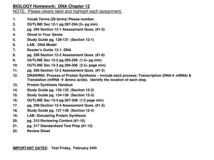 Dna homework
