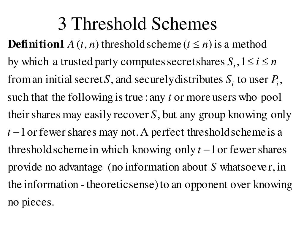 PPT Lecture 13 Secret Sharing Schemes and Game PowerPoint