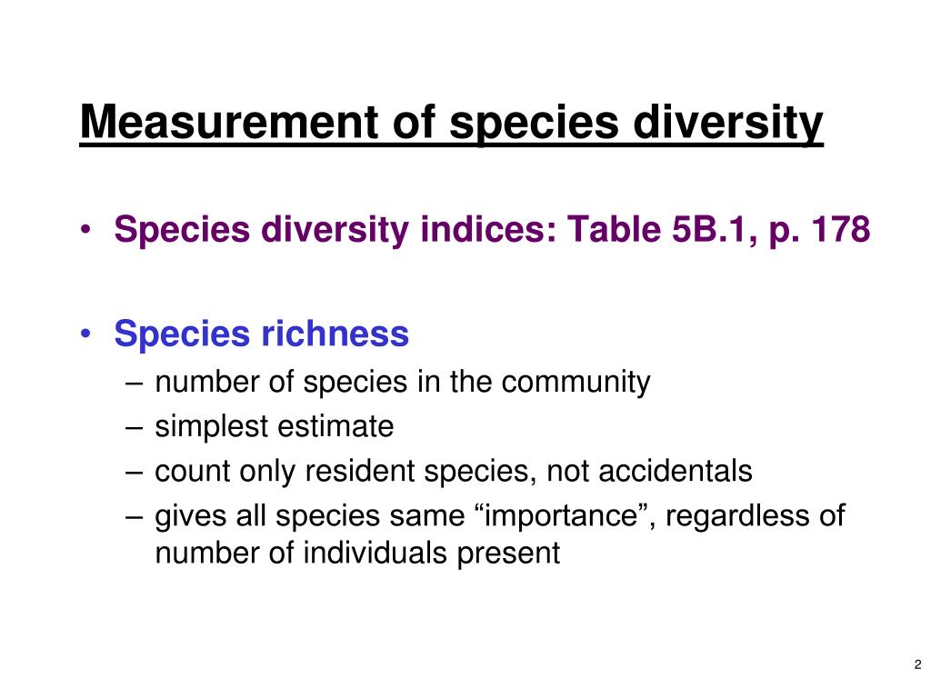 PPT - Species Diversity PowerPoint Presentation, Free Download - ID:2414544