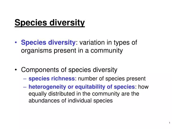 ppt species diversity powerpoint presentation id 2414544 species diversity