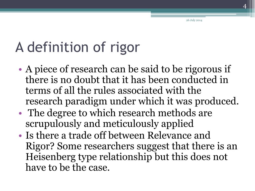 research rigour meaning