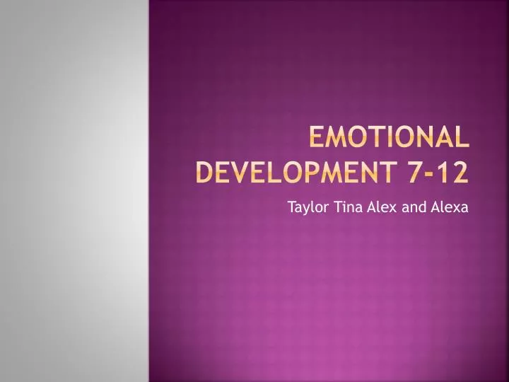 PPT Emotional Development 712 PowerPoint Presentation
