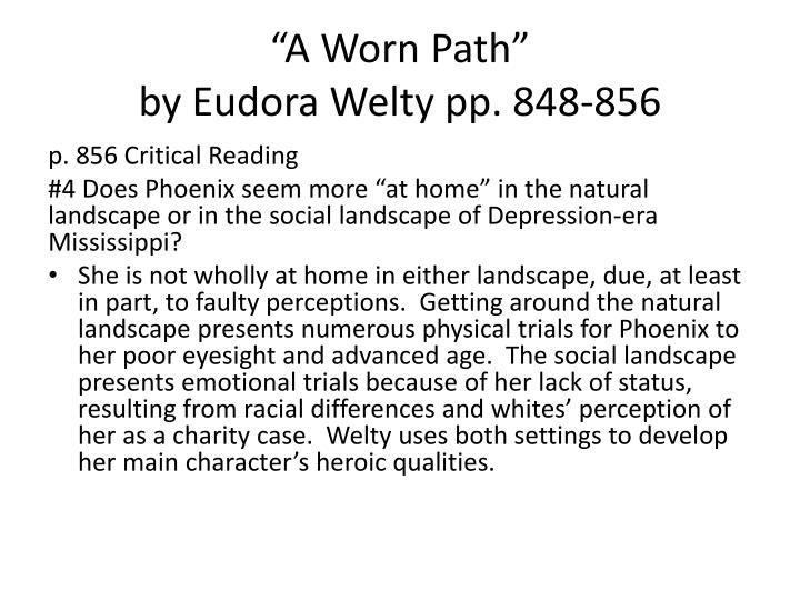 an analysis of the conflict in eudora weltys a worn path an analysis of the conflict in eudora weltys a worn path