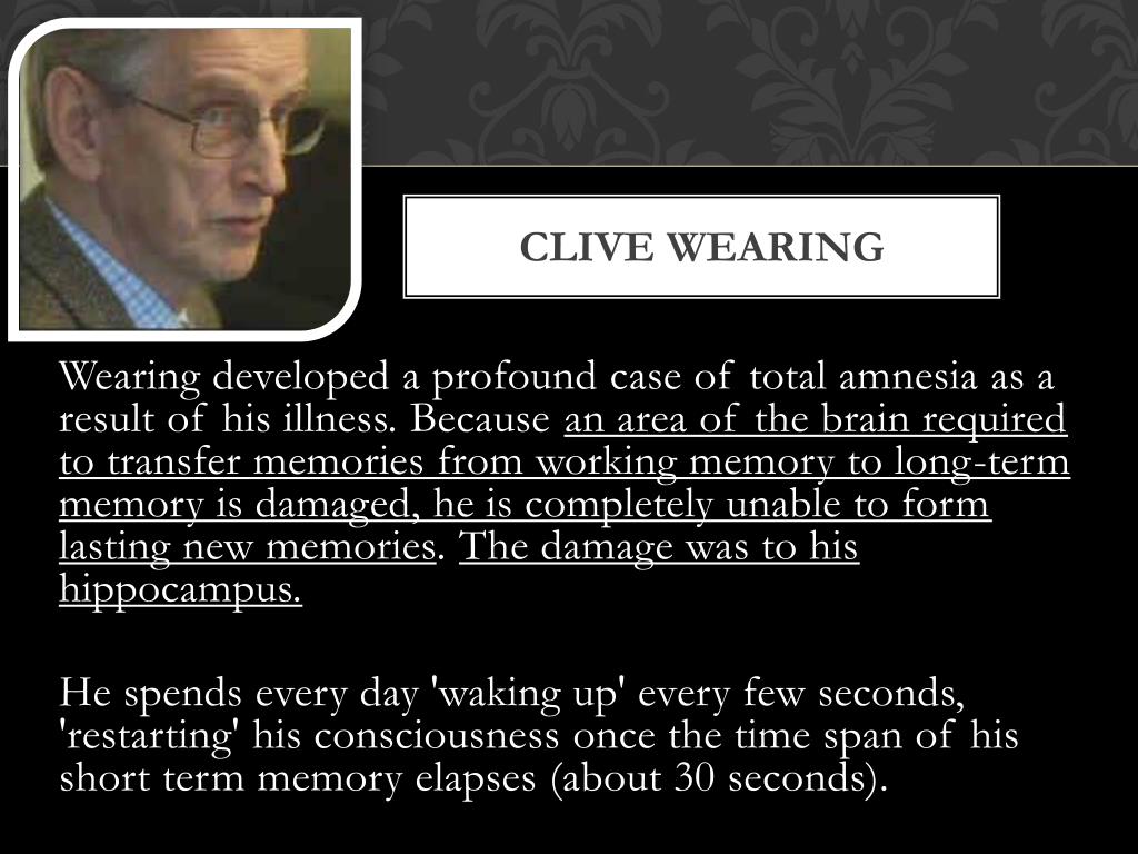 clive wearing memory case study