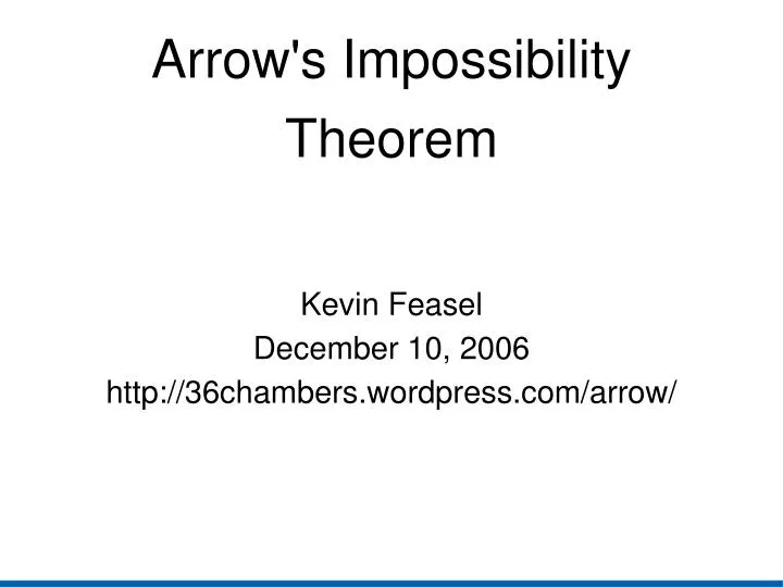 Ppt Arrows Impossibility Theorem Powerpoint Presentation - 