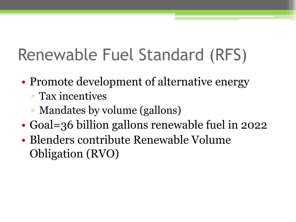 PPT Moving Past the “Wall” of the Renewable Fuel Standard (RFS