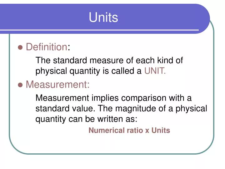 what is unit of presentation