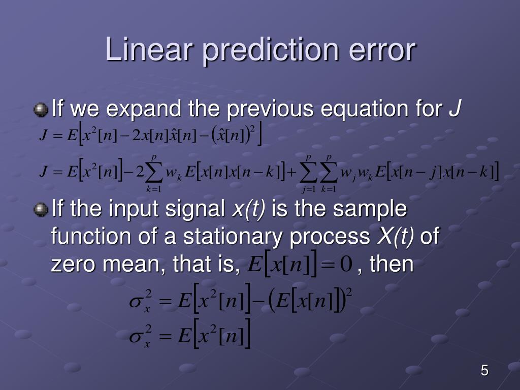 PPT - Linear prediction PowerPoint Presentation, free download - ID:2417114